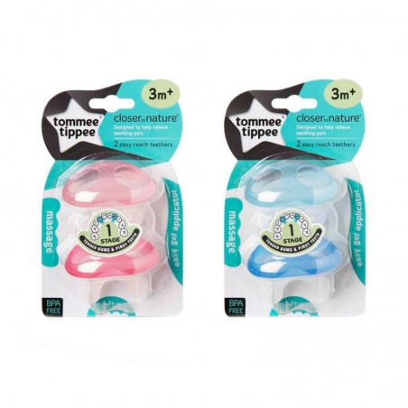 Comprar tommee tippee mordedor rosa/azul +3m 2unds