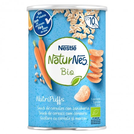 Comprar nestle naturnes bio nutripuffs snacks de cereales con zanahoria 35g