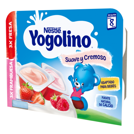 Comprar nestlé yogolino suave y cremoso fresa 3 x 60 g y frambuesa 3 x 60 g