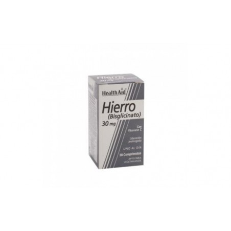 Comprar hierro bisglycinate iron vit.c 30comp health aid al mejor precio en Pharmazon, tu farmacia online Comprar hierro bisglycinate iron vit.c 30comp health aid