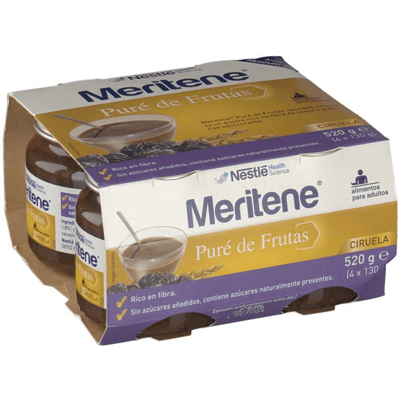 Meritene Pure De Frutas Ciruela 4 Tarrinas X 130 Gr