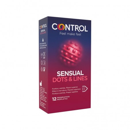 Comprar control preservativos sensual dots & lines 12 unidades