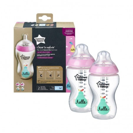 Comprar tommee tippee closer to nature biberones rosas 2 unidades x 340 ml