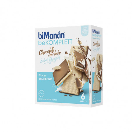 Comprar bimanán snack bekomplett chocolate con leche sabor yogur 6 unidades