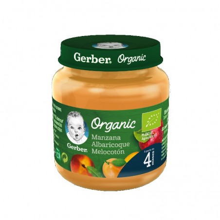 Comprar gerber organic tarrito manzana, albaricoque y melocotón 125 g