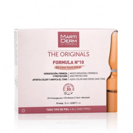 Comprar martiderm the originals fórmula nº10 hd color touch spf30 10 ampollas