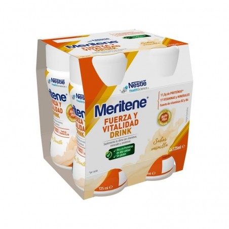 Comprar meritene fuerza y vitalidad vainilla 4 botellas x 125 ml a precio  online