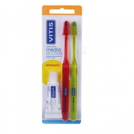 Comprar cepillo dental adulto medio blister 2 ud al mejor precio en Pharmazon, tu farmacia online Comprar cepillo dental adulto medio blister 2 ud