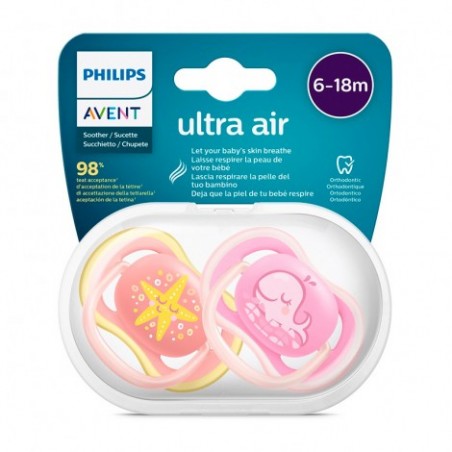 Comprar chupete ultra air 6-18m niña 2und scf085/04