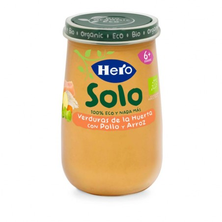 Comprar hero baby solo potito verduras de la huerta con pollo y arroz 190g