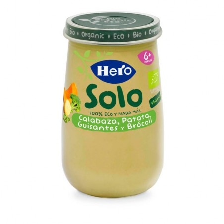 Comprar hero baby solo potito calabaza, patata, guisantes y brócoli 190g