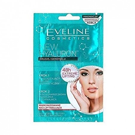 Comprar Eveline Exfoliante + Mascarilla Ácido Hialurónico 2x5ml al mejor precio en Pharmazon, tu farmacia online Comprar Eveline Exfoliante + Mascarilla Ácido Hialurónico 2x5ml