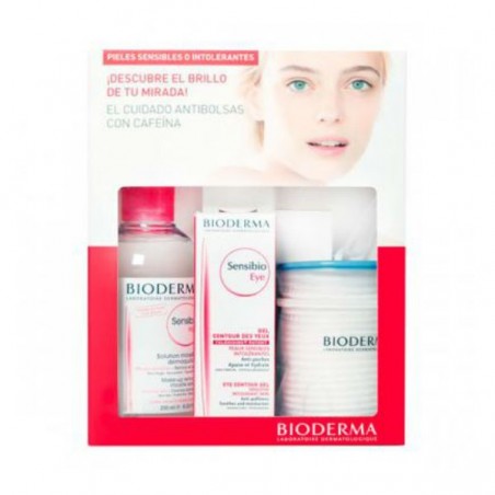 Comprar bioderma pack sensibio contorno de ojos+agua micelar+ discos desmaquillantes de regalo